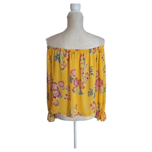 Forever 21 Yellow Floral Off the Shoulder Blouse - Picture 9 of 10